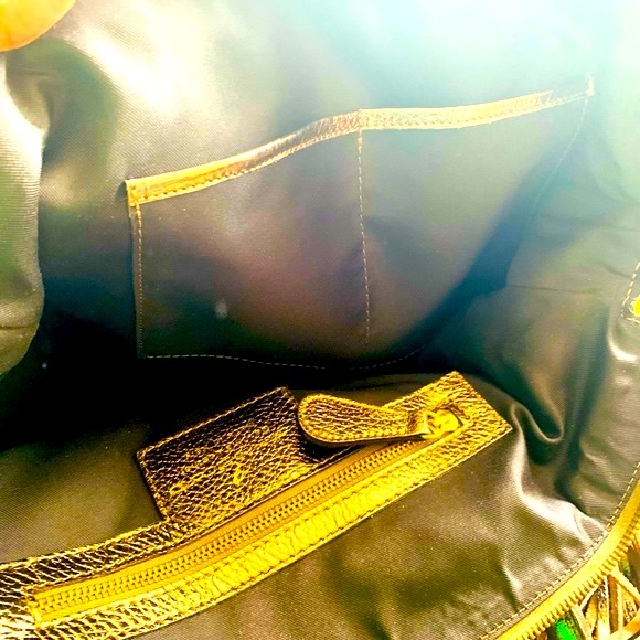 ✨Alberta Dicanio✨ Metallic Bronze Oversized Leather Hobo Bag W/Detachable Strap - Picture 13 of 16